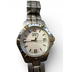 Wenger Swiss Military Men's Two-Tone Watch - White Dial, Date, 100M Water Resist